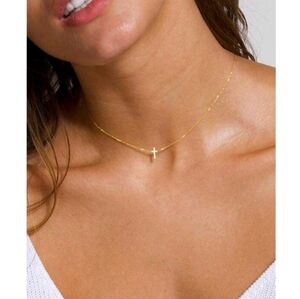 NEW! Anthropologie Delicate Tiny Cross Dainty Gold Necklace